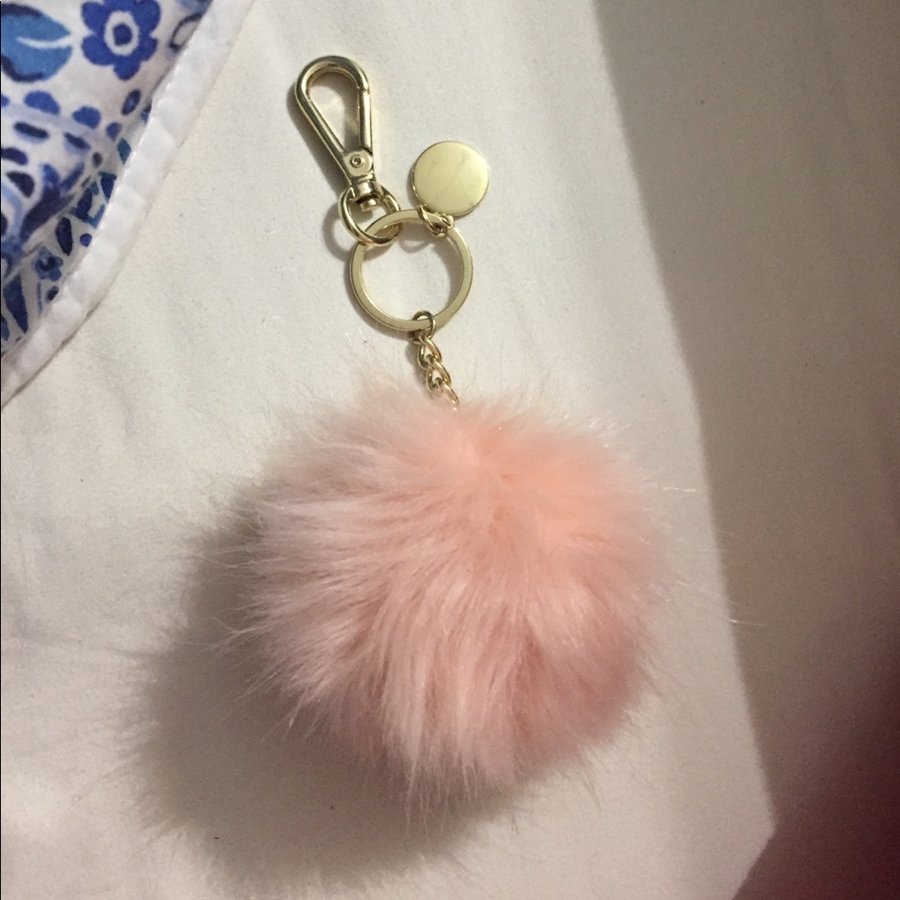 Pink fluffy keychain